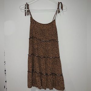 Leopard Tie shoulder Cami dress
